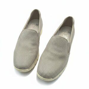 Rieker Antistress Silver Metallic Perforated Leather Insole Shoes 39